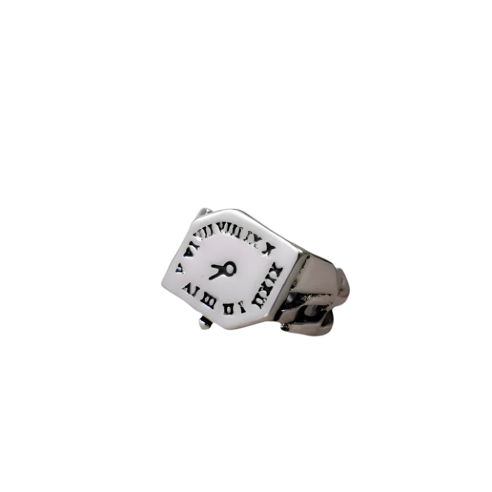 Unisex retro clock ring